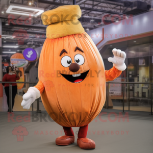 Rust Onion mascot costume character dressed with a Dress Pants and Bracelets
