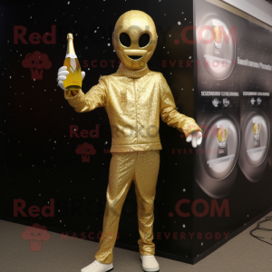 Guld champagne maskot...