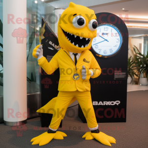 Geel Barracuda mascotte...