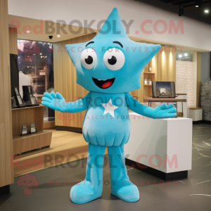 Sky Blue Starfish mascotte...