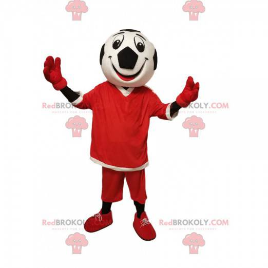 Character mascot with a very smiling soccer ball head! -
