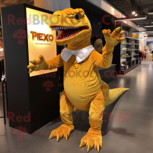 Goud T Rex mascotte kostuum...