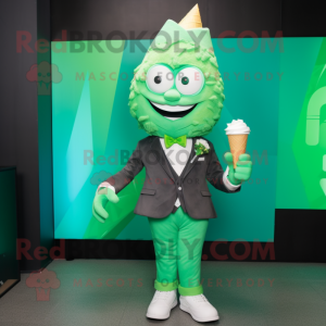 Grøn Ice Cream Cone maskot...