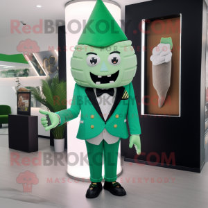 Grøn Ice Cream Cone maskot...