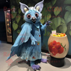 Sky Blue Fruit Bat mascotte...