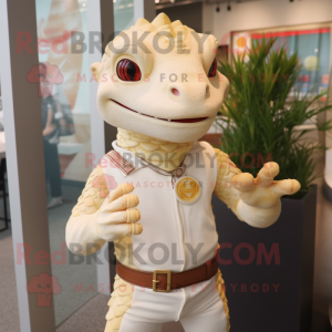 Cream Lizard maskot kostume...