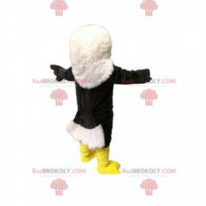 Black and white golden eagle mascot. Eagle costume -
