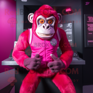 Magenta Chimpanzee mascotte...