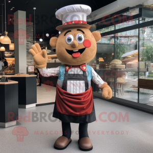 nan Hamburger mascot costume character dressed with a Sheath Dress and Suspenders