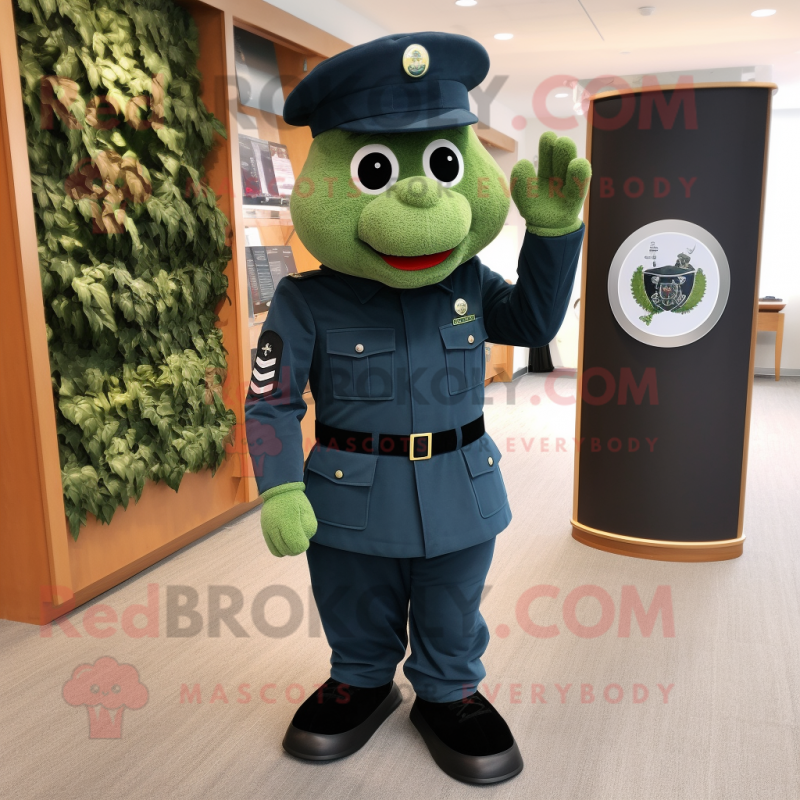 Forest Green Navy Soldier mascot costume character dressed with a Graphic Tee and Coin purses Forest Green Navy Soldier mascot costume character dressed with a Graphic Tee and Coin purses