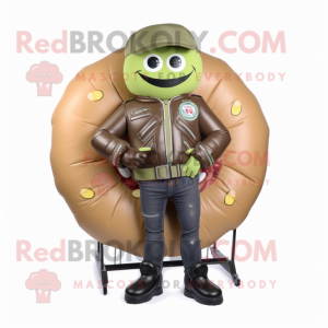 Oliven Donut maskot kostume...