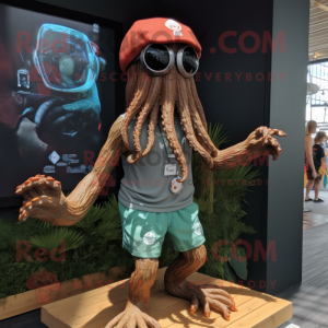 Bruin Kraken mascotte...