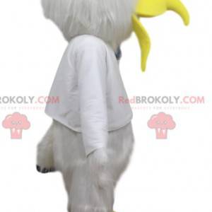 Biały ptak maskotka z zabawnym żółtym dziobem - Redbrokoly.com