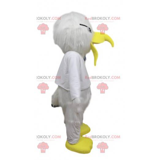 White bird mascot with a funny yellow beak - Redbrokoly.com