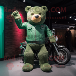 Groene teddybeer mascotte...