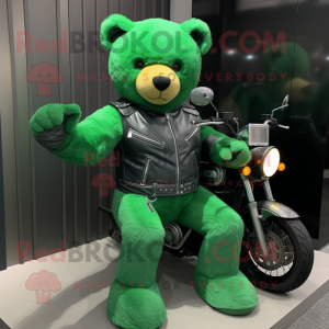 Groene teddybeer mascotte...