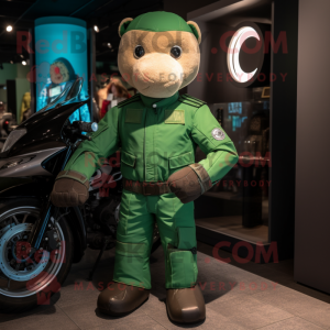 Groene teddybeer mascotte...