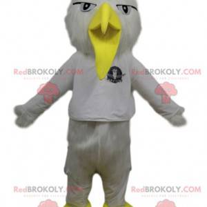 White bird mascot with a funny yellow beak - Redbrokoly.com