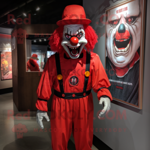 Röd Evil Clown maskotdräkt...