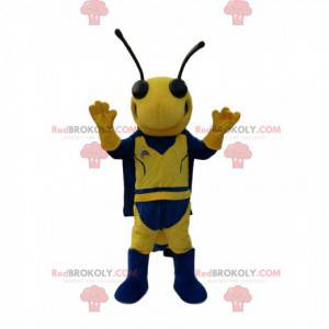 Mascote de vespa amarela e azul. Fantasia de vespa -