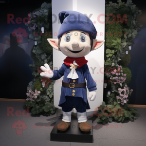 Navy Elf mascot costume character dressed with a Shorts and Scarf clips