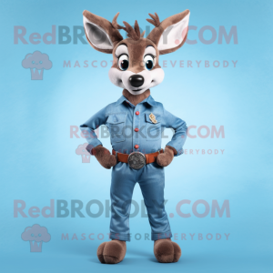 Sky Blue Roe Deer mascotte...