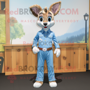 Sky Blue Roe Deer mascotte...
