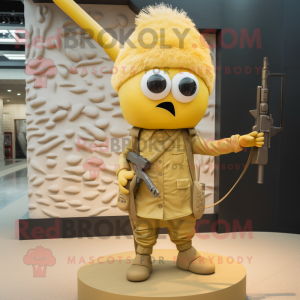 Gold Sniper maskot kostume...