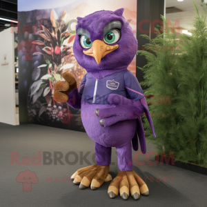 Purple Hawk maskot kostume...