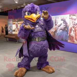 Purple Hawk maskot kostume...