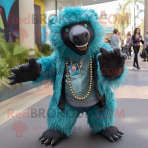 Teal Sloth Bear mascotte...