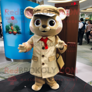 Tan Dim Sum mascot costume character dressed with a Button-Up Shirt and Pocket squares