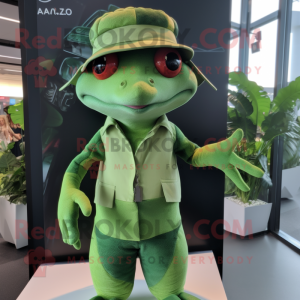 Gröna Geckos maskot kostym...