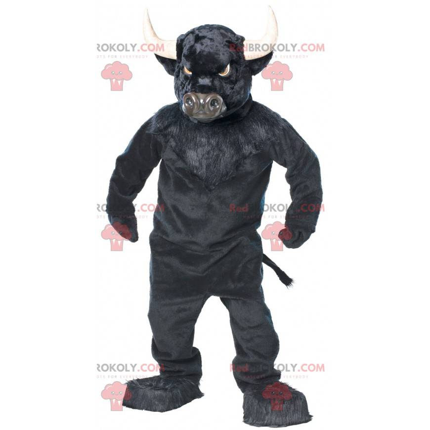 Mascota de búfalo toro negro muy impresionante - Redbrokoly.com Mascota de búfalo toro negro muy impresionante - Redbrokoly.com