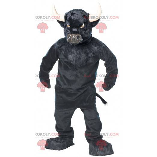Mascota de búfalo toro negro muy impresionante - Redbrokoly.com