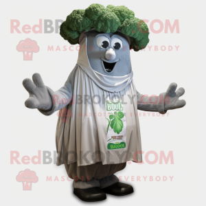 Grå Broccoli maskot kostume...