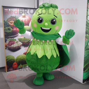 Green Turnip mascot costume character dressed with a Mini Skirt and Bracelets