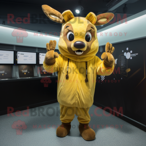 Gold Deer maskot kostym...