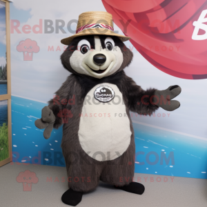 nan Badger mascot costume character dressed with a Bikini and Beanies