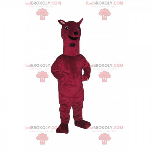 Meget munter fuchsia stor hundemaskot. Stor hundedragt -