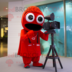 Red Camera mascotte kostuum...