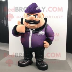 Purple Strongman maskot...