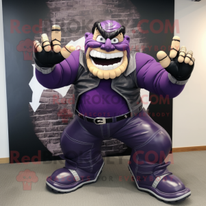 Purple Strongman maskot...