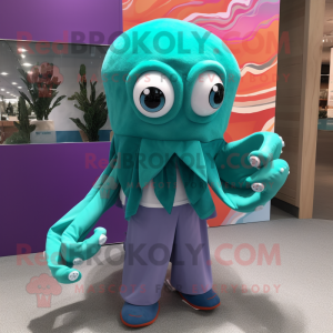 Teal Octopus mascotte...