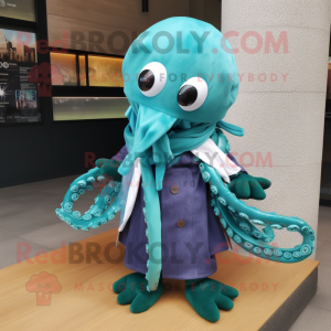 Teal Octopus mascotte...