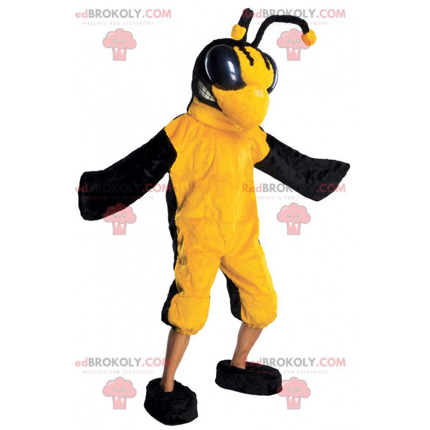 Mascotte d'abeille de guêpe d'insecte jaune et noir -