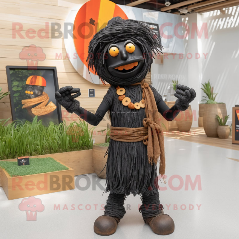 Black Scarecrow mascot costume character dressed with a Tank Top and Bracelets Black Scarecrow mascot costume character dressed with a Tank Top and Bracelets