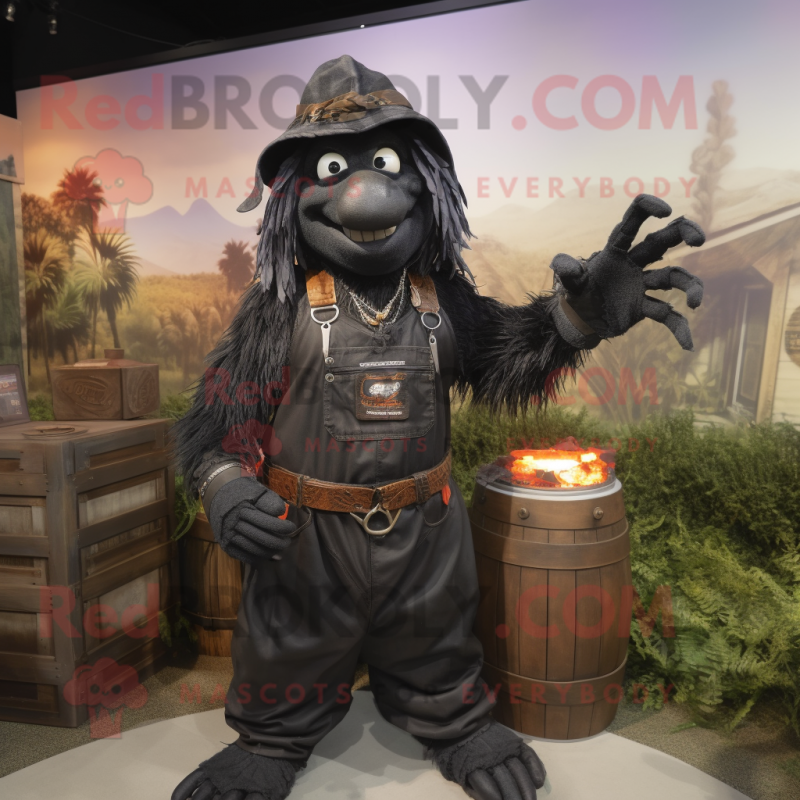 Black Scarecrow mascot costume character dressed with a Tank Top and Bracelets Black Scarecrow mascot costume character dressed with a Tank Top and Bracelets
