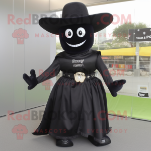 Sort Cowboy maskot kostume...