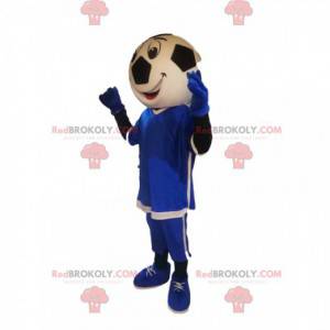 Character mascot with a funny soccer ball head - Redbrokoly.com